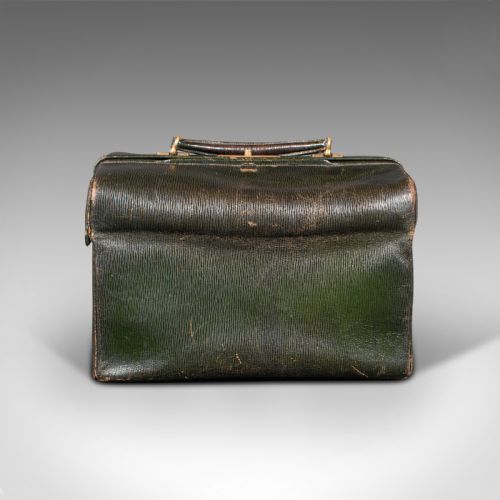 fig 2. Antique Toiletry Case, English, Leather, Vanity Bag, Harrods, London, Edwardian