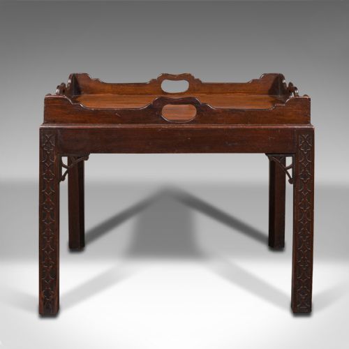 fig 2. Antique Serving Tray Table, English, Drink Stand, Chinese Chippendale, Edwardian