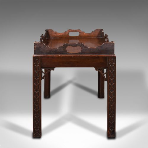 fig 4. Antique Serving Tray Table, English, Drink Stand, Chinese Chippendale, Edwardian