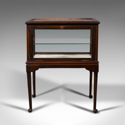 fig 2. Antique Display Case, English, Bijouterie Table, Showcase, Edwardian, Circa 1910