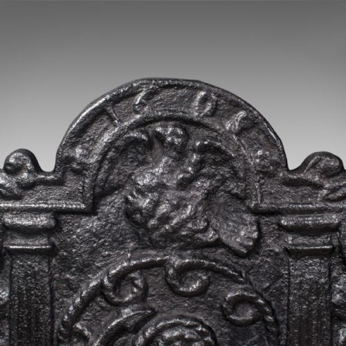 fig 4. Large Antique Fire Back, English, Decorative, Fireplace, Maritime, Victorian