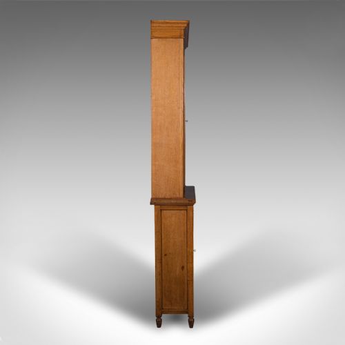 fig 2. Antique Glazed Bookcase, English, Oak, Display, Hall Cabinet, Victorian, C.1900