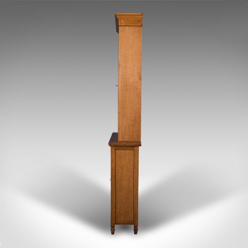 fig 4. Antique Glazed Bookcase, English, Oak, Display, Hall Cabinet, Victorian, C.1900