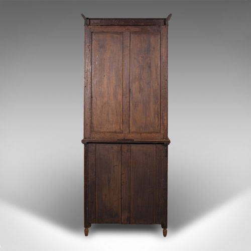fig 5. Antique Glazed Bookcase, English, Oak, Display, Hall Cabinet, Victorian, C.1900