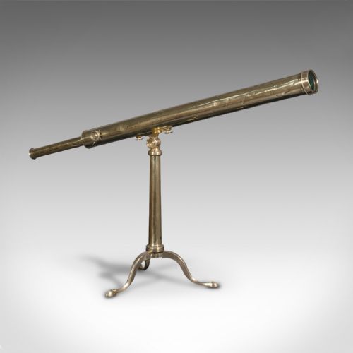 Antique Library Telescope, English Brass, Astronomical, Dollond, Victorian, 1890