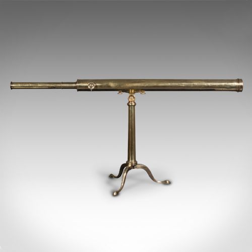 fig 1. Antique Library Telescope, English Brass, Astronomical, Dollond, Victorian, 1890