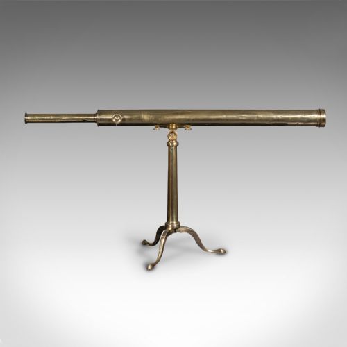 fig 2. Antique Library Telescope, English Brass, Astronomical, Dollond, Victorian, 1890