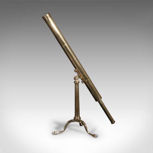 fig 3. Antique Library Telescope, English Brass, Astronomical, Dollond, Victorian, 1890