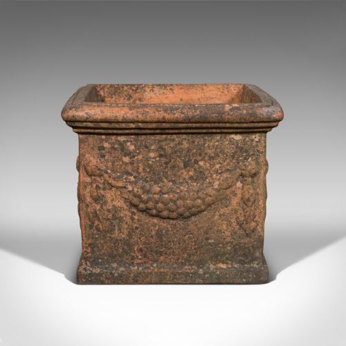 fig 1. Antique Garden Planter, English, Terracotta, Outdoor Jardiniere, Victorian, 1900
