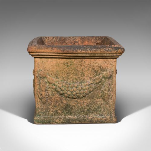 fig 3. Antique Garden Planter, English, Terracotta, Outdoor Jardiniere, Victorian, 1900