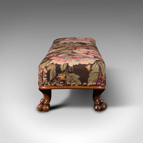 fig 4. Antique Fireside Foot Rest, English, Walnut, Kneeling, Gout Stool, Mid Victorian