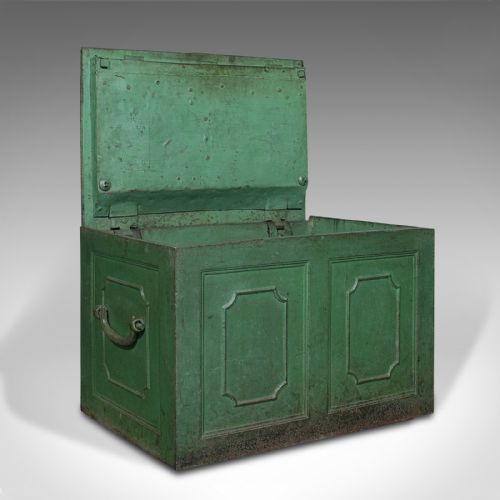 fig 1. Heavy Antique Merchant's Strongbox, English, Safe Deposit Case, Georgian, C.1800