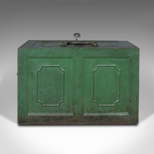 fig 2. Heavy Antique Merchant's Strongbox, English, Safe Deposit Case, Georgian, C.1800
