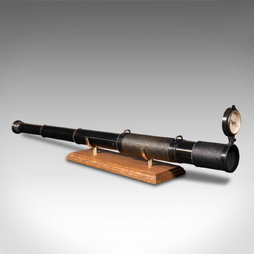 fig 1. Antique 3 Draw Telescope, English, Terrestrial, Lawrence & Mayo, Victorian, 1900
