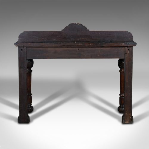 fig 4. Antique Side Table, Scottish, Oak Console, Desk, Gothic Taste, Victorian, C.1880