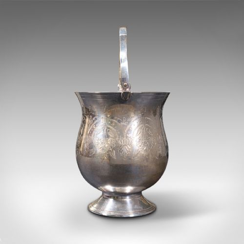 fig 3. Antique Potpourri Jug, English, Silver Plate, Decorative Pot, Bucket, Edwardian
