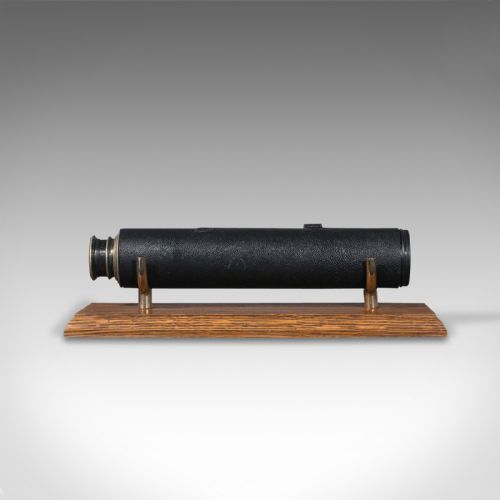 fig 6. Antique Lord Bury 4 Draw Telescope, English, Leather, Steward, Victorian, C.1870