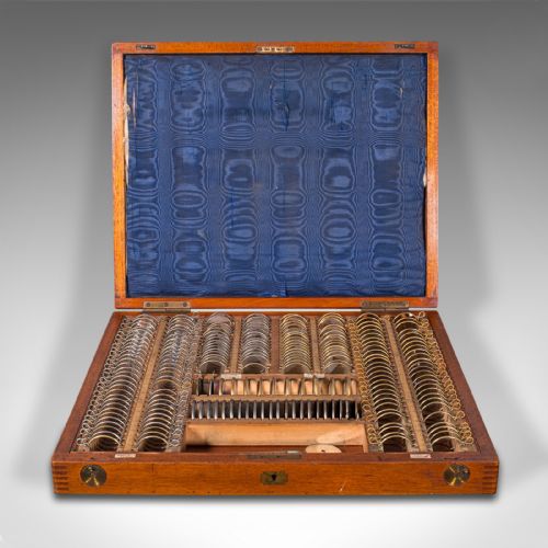 ANTIQUE CASED OPTOMETRIST'S SET ENGLISH OPTICAL INSTRUMENT BOXED VICTORIAN - ADDITIONAL PHOTO 2