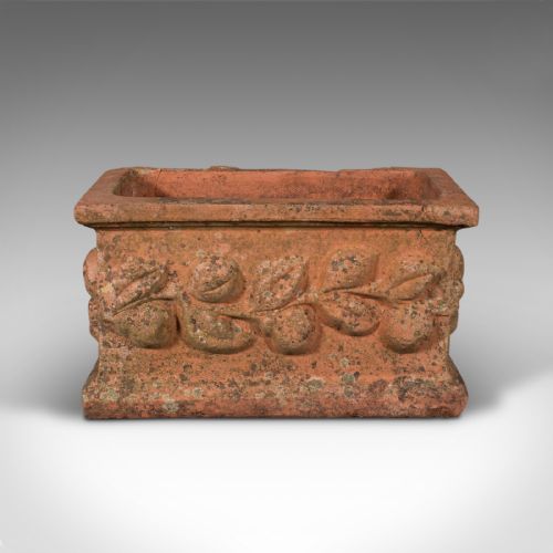 fig 2. Pair Of Antique Garden Planters, Terracotta, Outdoor Jardiniere, Victorian, 1900