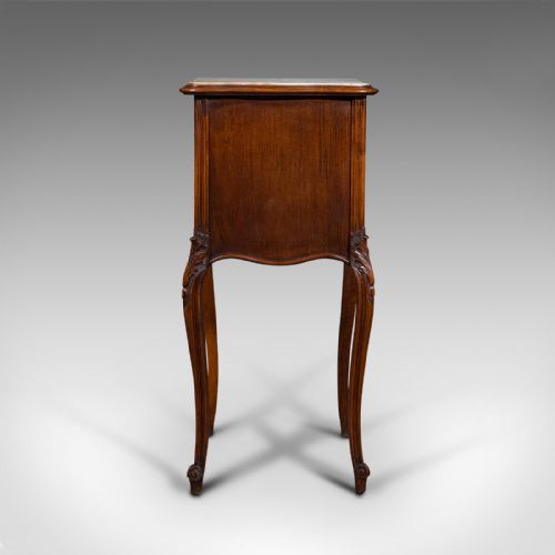 fig 5. Antique Bedside Cabinet, French, Walnut, Marble, Night Stand, Victorian, C.1900