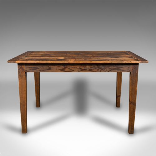 fig 1. Antique Farmhouse Kitchen Table, English Pine, Country Dining, Victorian, C.1900