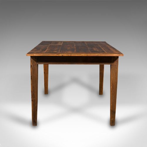 fig 3. Antique Farmhouse Kitchen Table, English Pine, Country Dining, Victorian, C.1900