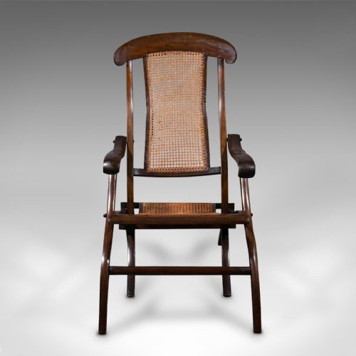 fig 1. Antique Steamer Deck Chair, English, Beech, Bergere, Armchair, Edwardian, C.1910