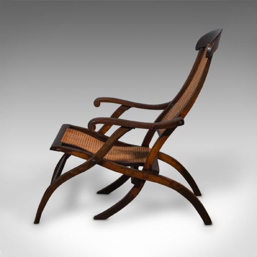 fig 3. Antique Steamer Deck Chair, English, Beech, Bergere, Armchair, Edwardian, C.1910