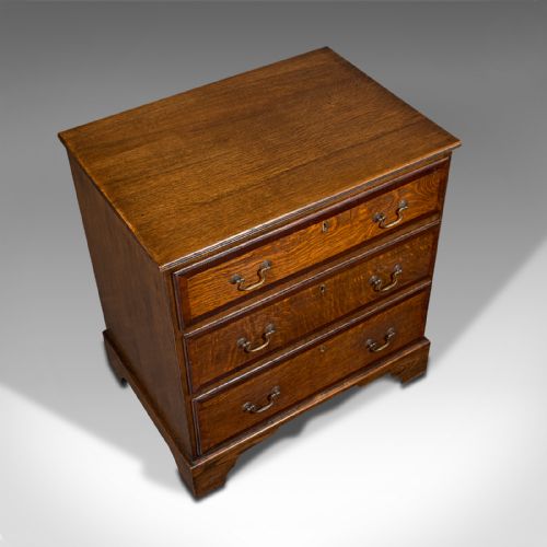 fig 5. Antique Compact Chest Of Drawers, English, Oak, Bedside Cabinet, Georgian, 1800