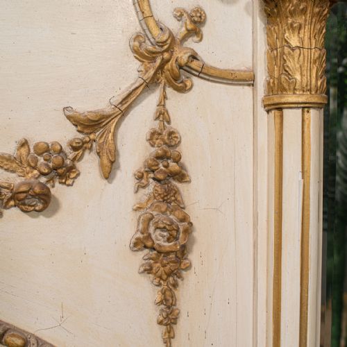 LARGE ANTIQUE OVERMANTLE MIRROR ITALIAN 3 PANEL TRIPTYCH VICTORIAN C1900 - ADDITIONAL PHOTO 6