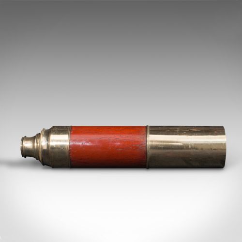 fig 2. Antique 3 Draw Telescope, English, Brass, Day Or Night, Terrestrial, Victorian