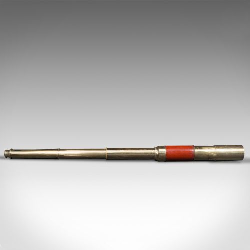 fig 3. Antique 3 Draw Telescope, English, Brass, Day Or Night, Terrestrial, Victorian