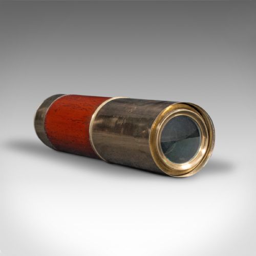 fig 4. Antique 3 Draw Telescope, English, Brass, Day Or Night, Terrestrial, Victorian