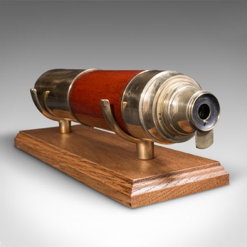 fig 6. Antique 3 Draw Telescope, English, Brass, Day Or Night, Terrestrial, Victorian