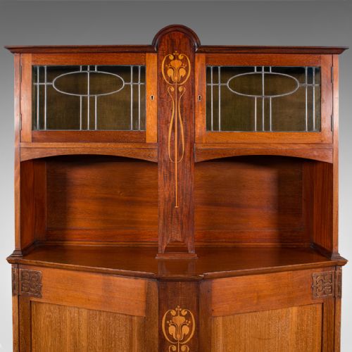 fig 6. Antique Cocktail Cabinet, English, Walnut, Sideboard, Arts & Crafts, Liberty