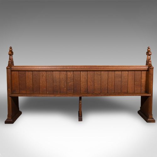 fig 4. Large Antique Pew, Scottish, Oak, Ecclesiastic, Bench Seat, After Pugin, C.1850