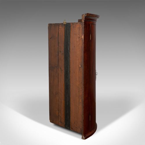 ANTIQUE CORNER CABINET ENGLISH BOW FRONT HANGING CUPBOARD GEORGIAN C1780 - ADDITIONAL PHOTO 3