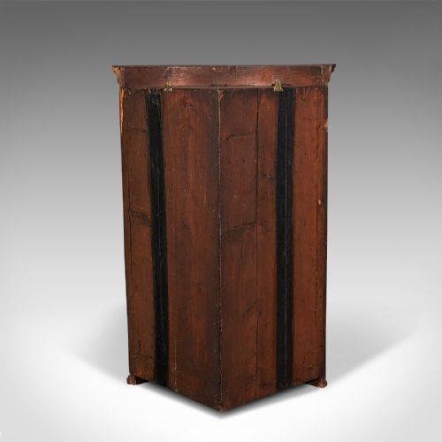 ANTIQUE CORNER CABINET ENGLISH BOW FRONT HANGING CUPBOARD GEORGIAN C1780 - ADDITIONAL PHOTO 5
