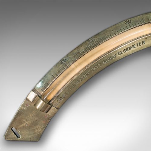 ANTIQUE SHIP'S CLINOMETER ENGLISH BRASS MARITIME INSTRUMENT H HUGHES C1900 - ADDITIONAL PHOTO 4