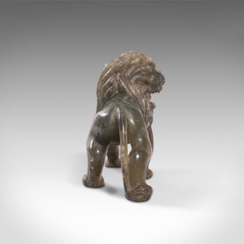 fig 3. Small Antique Carved Lion, Chinese, Jade, Decorative Animal Figure, Victorian