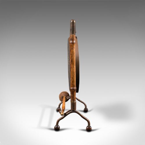 fig 2. Small Antique Table Gong, Oriental, Bamboo, Brass, Dinner Chime, Victorian, 1900