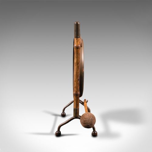 fig 3. Small Antique Table Gong, Oriental, Bamboo, Brass, Dinner Chime, Victorian, 1900
