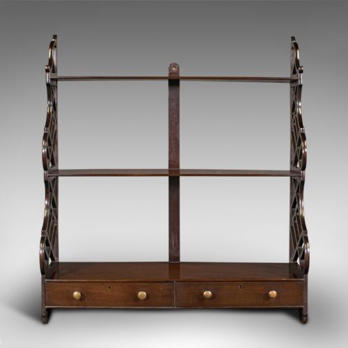 fig 1. Antique Mounted Whatnot, English, Wall Shelf, Chinoiserie, Victorian, Circa 1900
