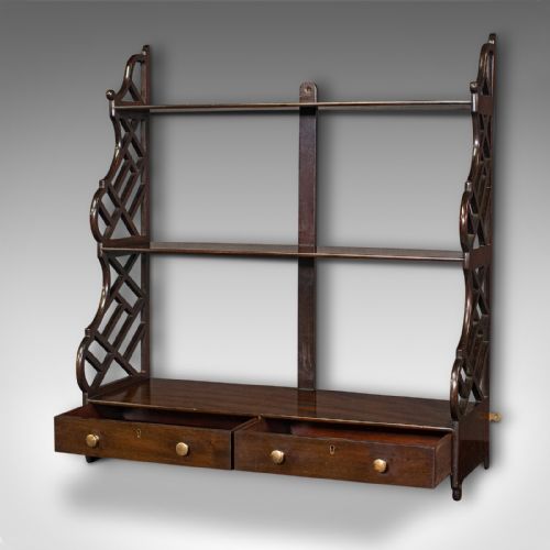 fig 2. Antique Mounted Whatnot, English, Wall Shelf, Chinoiserie, Victorian, Circa 1900