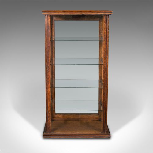 fig 1. Antique Cigar Display Cabinet, English, Oak, Retail, Shop, Countertop, Edwardian
