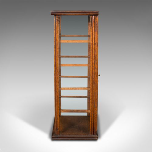 fig 3. Antique Cigar Display Cabinet, English, Oak, Retail, Shop, Countertop, Edwardian