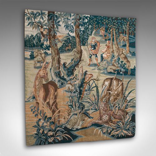 Large Antique Tapestry Panel, Continental, Needlepoint, Square Frieze, Victorian