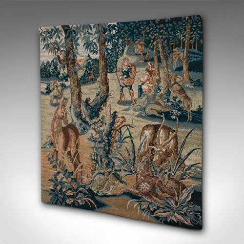 fig 2. Large Antique Tapestry Panel, Continental, Needlepoint, Square Frieze, Victorian