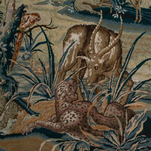fig 4. Large Antique Tapestry Panel, Continental, Needlepoint, Square Frieze, Victorian
