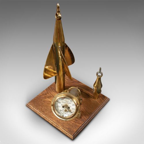 fig 5. Antique Ship's Log Desk Ornament, English, Brass, Maritime Instrument, C.1920